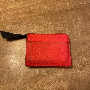 J.Crew red leather wallet